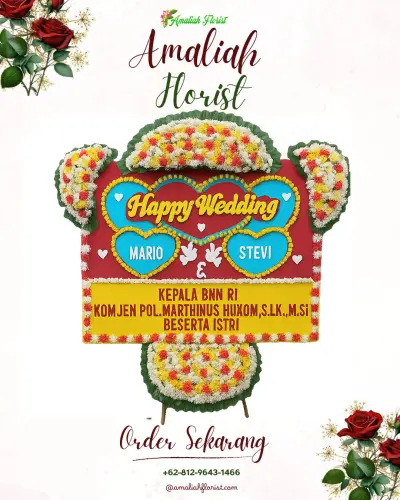 Karangan Papan Bunga Pernikahan di Pakuan